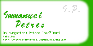immanuel petres business card